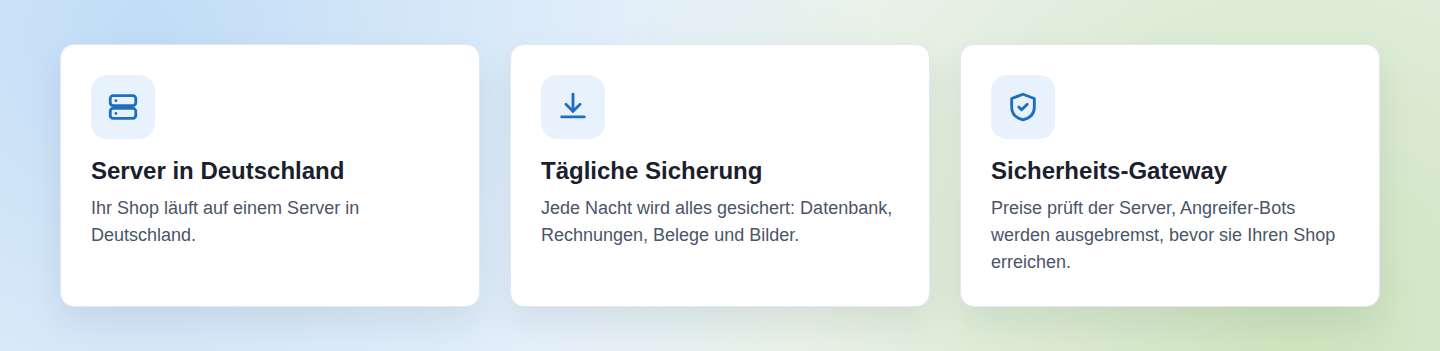 Server in Deutschland, tägliche Sicherung, Sicherheits-Gateway